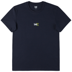 Lee 圆领小Logo印花短袖T恤 藏青色 XL