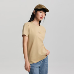 Lee 标准版圆领小Logo印花短袖T恤 卡其色 2XL