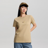 Lee 标准版圆领小Logo印花短袖T恤 卡其色 2XL