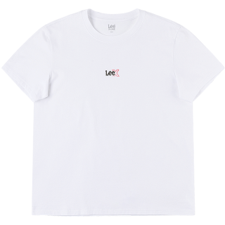 Lee 标准版圆领小Logo印花短袖T恤 白色