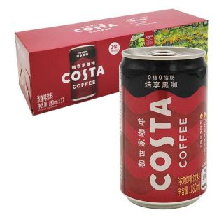 COSTA 咖世家 9月产 12罐 非原箱 COSTA咖世家即饮咖啡180ml美式培享黑咖迷你罐