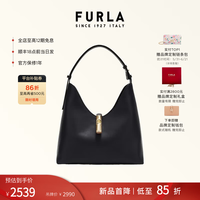 FURLA GOCCIA牛皮中号女士通勤手提包 黑色