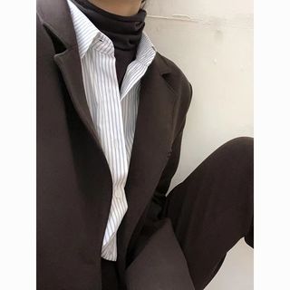 SLOY 蓝白条纹宽松长袖衬衫