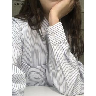 SLOY 蓝白条纹宽松长袖衬衫