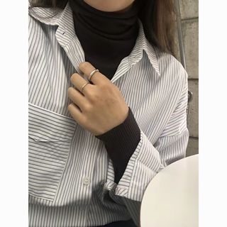 SLOY 蓝白条纹宽松长袖衬衫