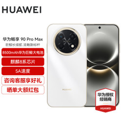 华为 畅享 90 Pro Max 8500mAh巨鲸大电池 鸿蒙AI 流畅丝滑 直屏手机 雪域白 256GB