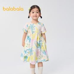 巴拉巴拉 女童连衣裙 黄蓝色调00338 110cm