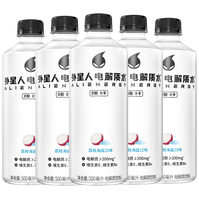 alienergy/外星人饮料 外星人电解质水 荔枝海盐口味 600ml*4瓶