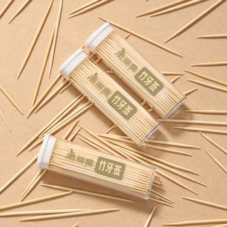 美丽雅 一次性竹牙签 50支*6盒 便携盒装