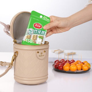 美丽雅 一次性竹牙签 50支*6盒 便携盒装