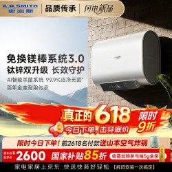 A.O.SMITH 佳尼特金圭电热水器CTE-60HD2 超薄双胆扁桶 3kW变频速热 免换镁棒 锌盾呵护