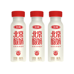 三元 北京酸奶 自然原味200g*3瓶 天然0蔗糖酸奶