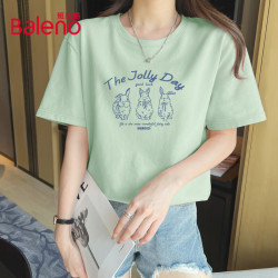 班尼路 100%纯棉短袖T恤女 水绿 M