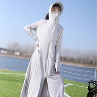 细马 长款透气冰丝防晒服连衣裙