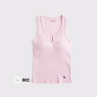 Abercrombie & Fitch 小麋鹿图案美式复古修身百搭带胸垫小V领背心