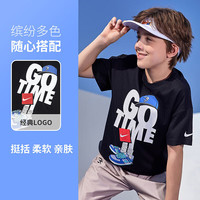 NIKE 耐克男童短袖T恤 纯棉 正黑色 150/72