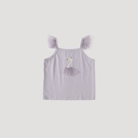 BALIPIG/巴厘小猪 女童纯棉吊带背心 灰风铃紫 73cm