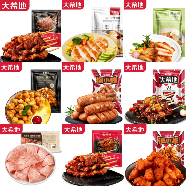 吃货的夏天：大希地 里脊串+烧鸟串+牛肉串+羊肉串等 任选6件（共1440g/约90串）
