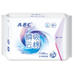 ABC 卫生巾 瞬吸云棉夜用 280mm*8片