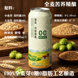 乐世 啤酒500mL 青岛乐世0糖苦荞啤酒0脂肪头道全麦芽精酿白啤酒 500mL 1罐 单瓶装 （京东快递）