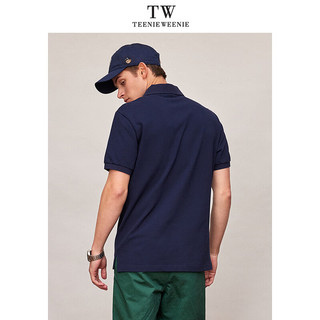 TEENIE WEENIE 小熊徽章刺绣短袖POLO衫 藏青色 L