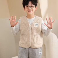 GOSO 儿童睡衣套装可外穿肤舒适儿童家居服 1417015米白 M 120