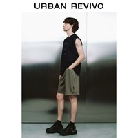 URBAN REVIVO UUY460026 趣味字母印花棉质背心 正黑 XS