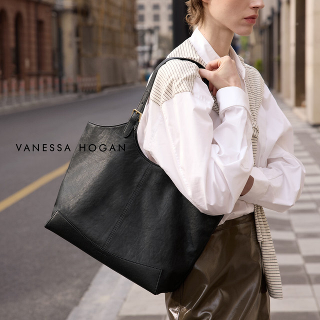 VANESSA HOGAN 【风筝托特包】VH轻奢植鞣牛皮大容量通勤手提单肩女包