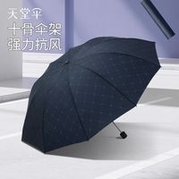 天堂伞 十骨加固格纹折叠晴雨伞
