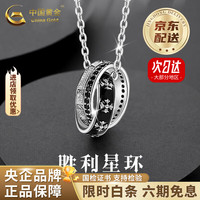 中国黄金 风骑士之环项链925银男款潮流设计感情生日618送女朋友送老婆礼物 [当/次日达]