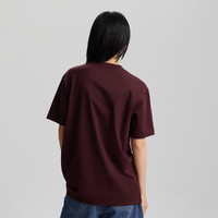 Lee/李 圆领Logo印花短袖T恤 酒红色 XL