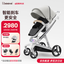 爱贝丽 婴儿推车双向高景观智能刹车避震可坐可躺新生儿未来5S玛雅灰