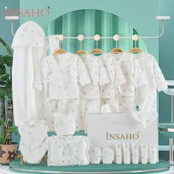 INSAHO 婴儿衣服新生儿礼盒春夏季宝宝连体衣套装出生满月礼待产包母婴