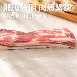 鲜京采 去皮猪五花肉 净重10斤（2斤*5小包）烧烤炒菜新鲜食材 源头直发
