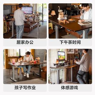乐歌 E5-N 电动升降桌 黑腿灰木纹 1.2*0.6米
