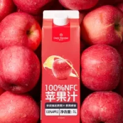 1号会员店 100%NFC苹果汁 1L*2