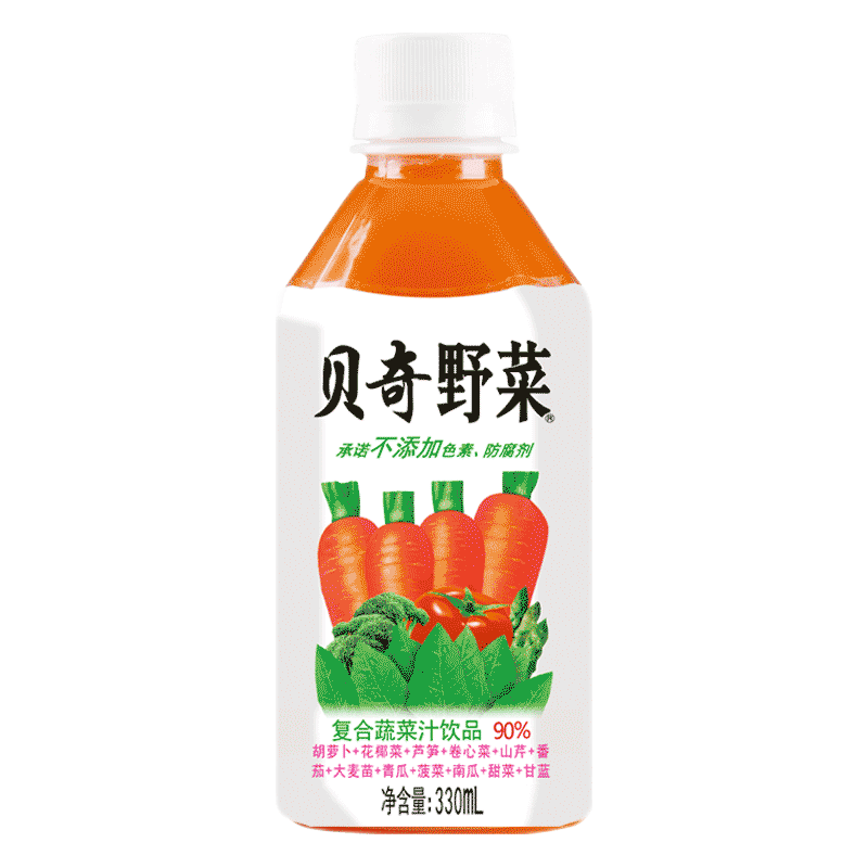 B&Q/贝奇 野菜汁胡萝卜汁饮料 450ml*15瓶