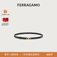 Salvatore Ferragamo GANCINI系列 女士牛皮板扣腰带 675180 黑色 90