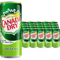 CANADA DRY 可口可乐CANADA DRY干姜味汽水碳酸饮料330ml/罐*6罐 欧洲版