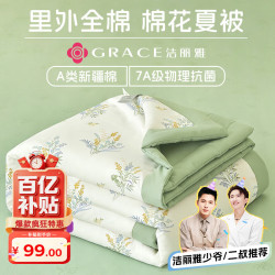 洁丽雅 抗菌 夏凉被 爱莲娜 150*200cm
