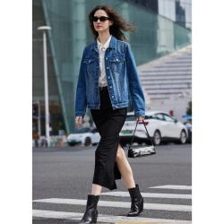 GIOVANNI VALENTINO 港风牛仔外套女宽松百搭开衫夹克上衣经典短款外套女