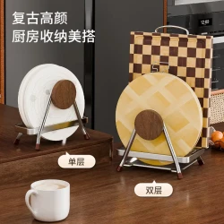妙立 不锈钢多功能厨房置物架 菜板架