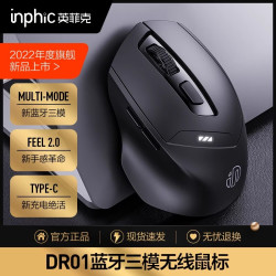 英菲克 DR01 2.4G蓝牙 双模无线鼠标 1600DPI 黑色
