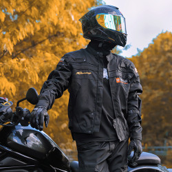 杜汉 保暖骑行服男套装 防护防摔机车服 赛车服骑士骑行服套装