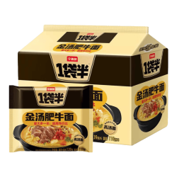 今麦郎 方便面一袋半高汤招牌猪骨汤面早餐夜宵袋装速食泡面 金汤肥牛汤面139g*5袋