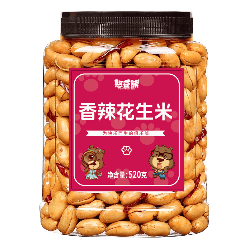 FUNNY BEAN BEAR/憨豆熊 香辣花生米 520g
