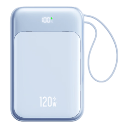 灵犀焕彩 PY001-W MagSafe磁吸自带线 海盐蓝 10000mAh 移动电源