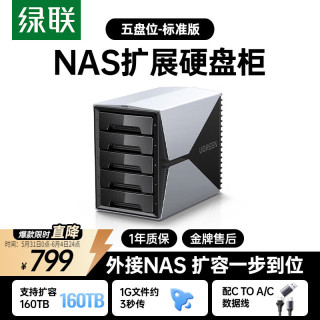 绿联 多盘位 硬盘柜硬盘盒  160TB