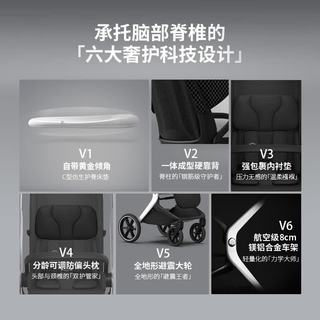 HBR/虎贝尔 HALO-铂金黑 婴儿推车 0-4岁可坐可躺高景观轻便折叠