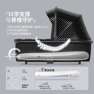 HBR/虎贝尔 HALO-铂金黑 婴儿推车 0-4岁可坐可躺高景观轻便折叠